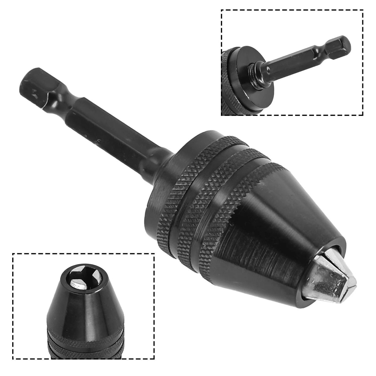 Drill Chuck for Hexagonal Shank (14 in, Three Jaw, Self Centering)