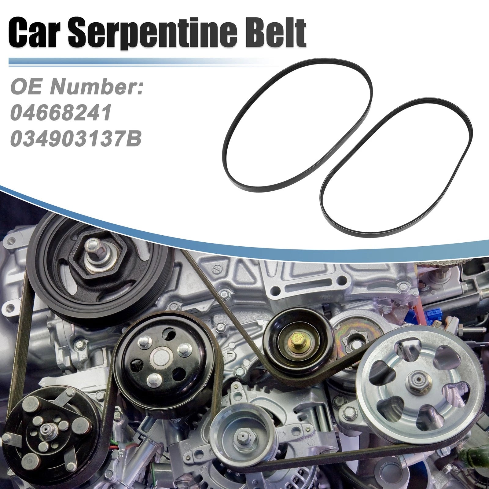 Serpentine Belt Set Replacement for Hyundai Elantra 2.0L (2000–2006)