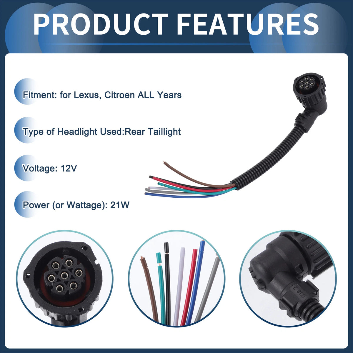 Headlight Wiring Harness Assembly for Lexus Citroen
