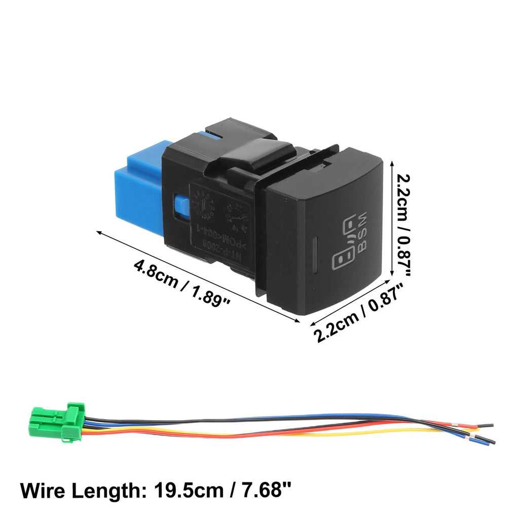 Hole Expansion Port Switch BSM Blind Spot Switch with Wire for Toyota (2005–2020)