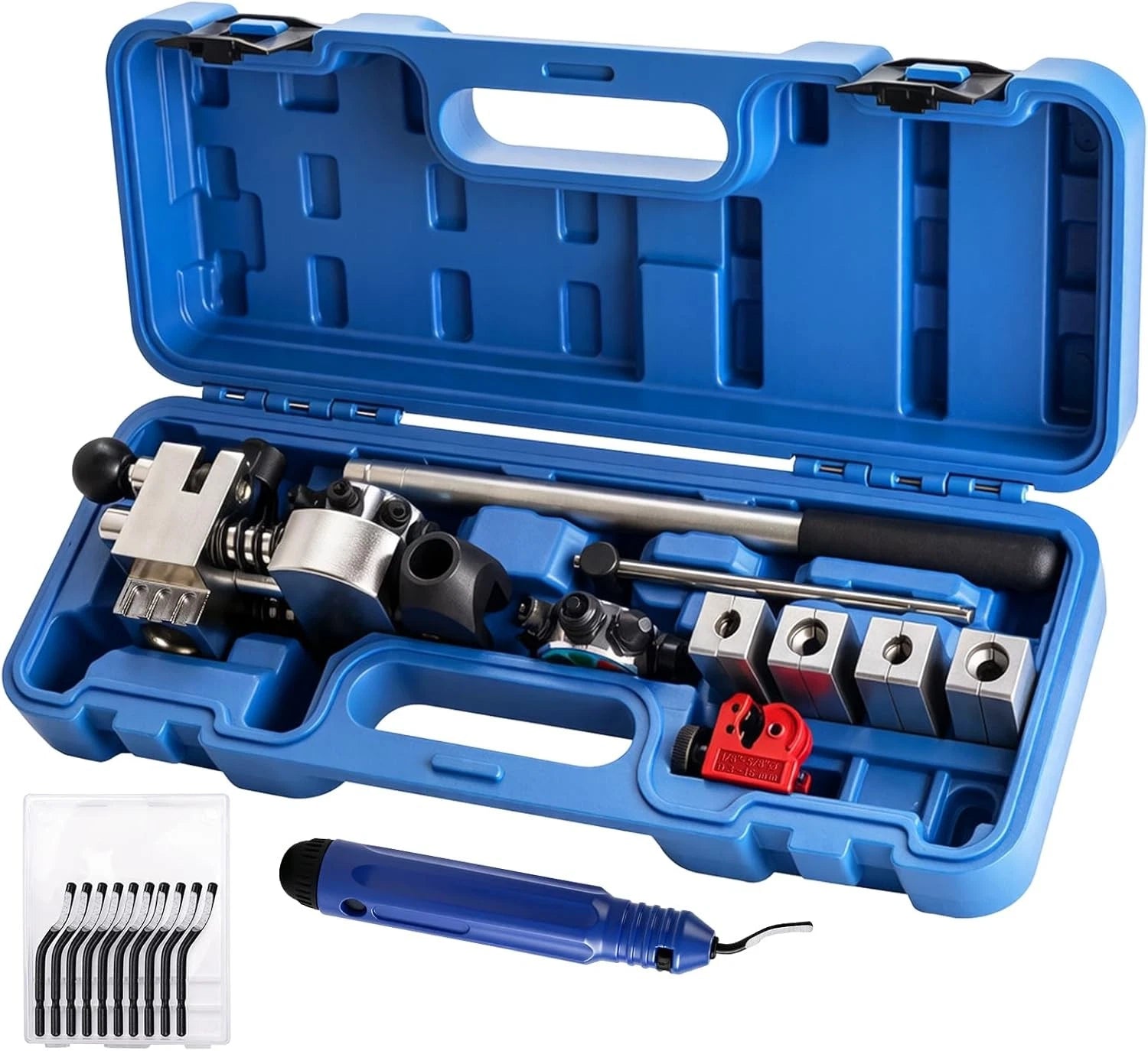 Brake Line Flaring Tool Kit for 3/16", 1/4", 5/16", 3/8" (Single Bubble, Double Flare)