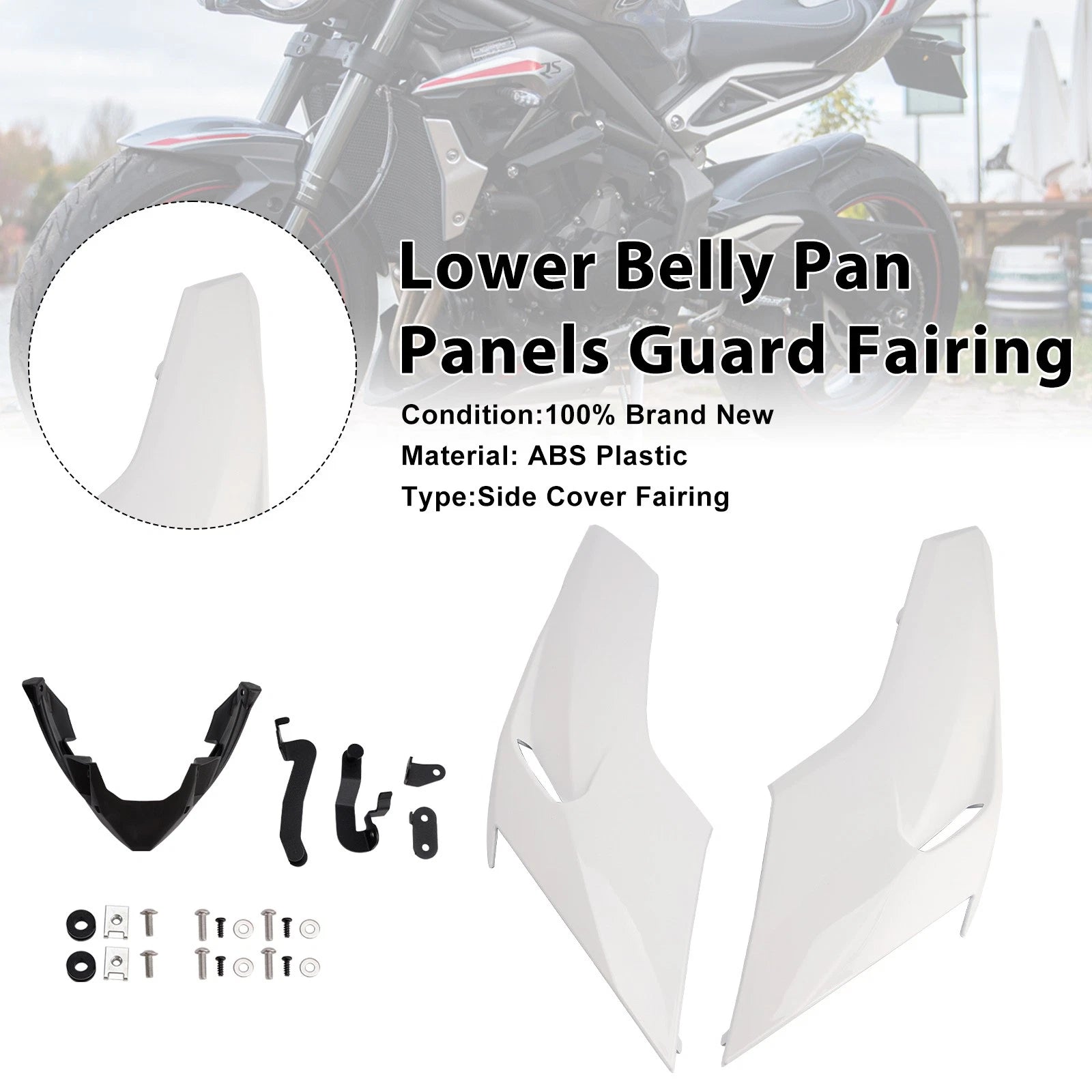 Lower Belly Pan Guard for Street Triple 765 R/RS (2020–2022) White