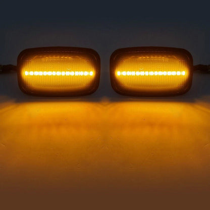 Pair Black LED Sequential Side Marker Turn Amber Light For Toyota Land Cruiser