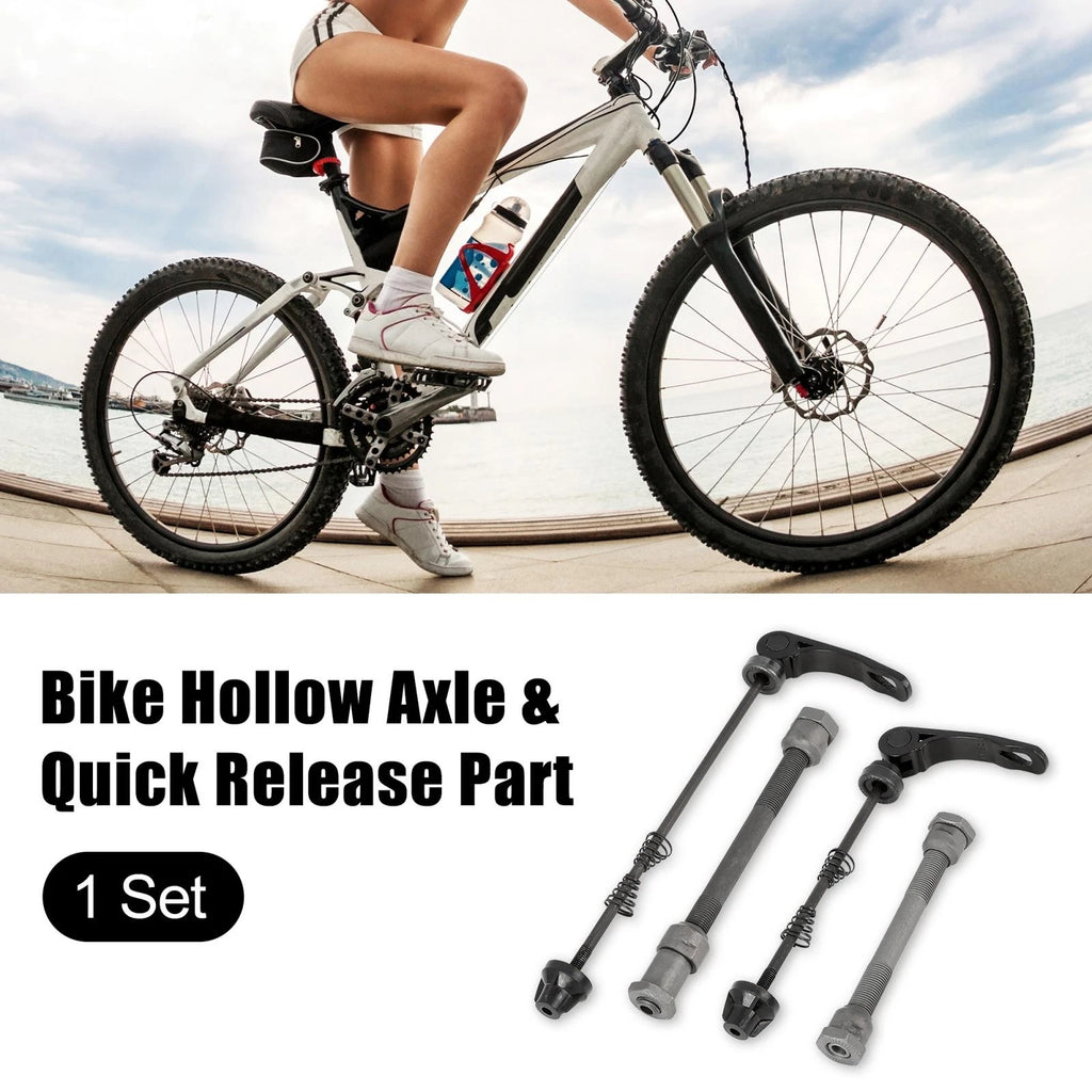 Quick Release Axle Set 9.5mm Front Rear Hollow Metal for Mountain Bike