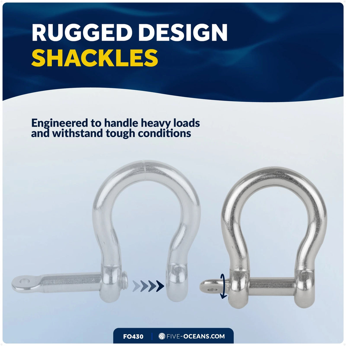 5/8" Screw Pin Bow Anchor Shackles for Five Oceans (AISI316)
