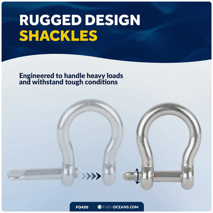 5/8" Screw Pin Bow Anchor Shackles for Five Oceans (AISI316)