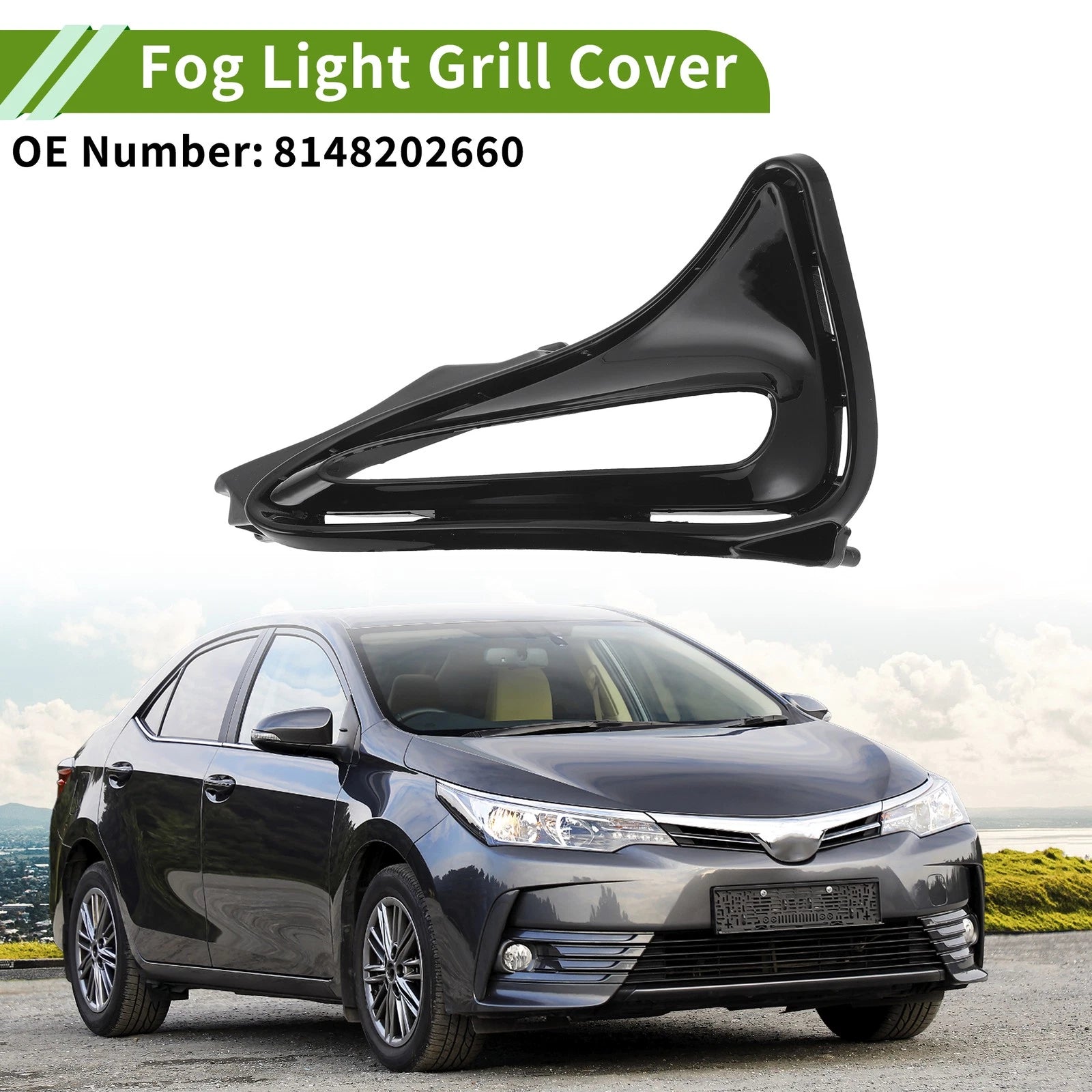 Front Left Fog Light Grill Replacement for Toyota Corolla (2017–2018)