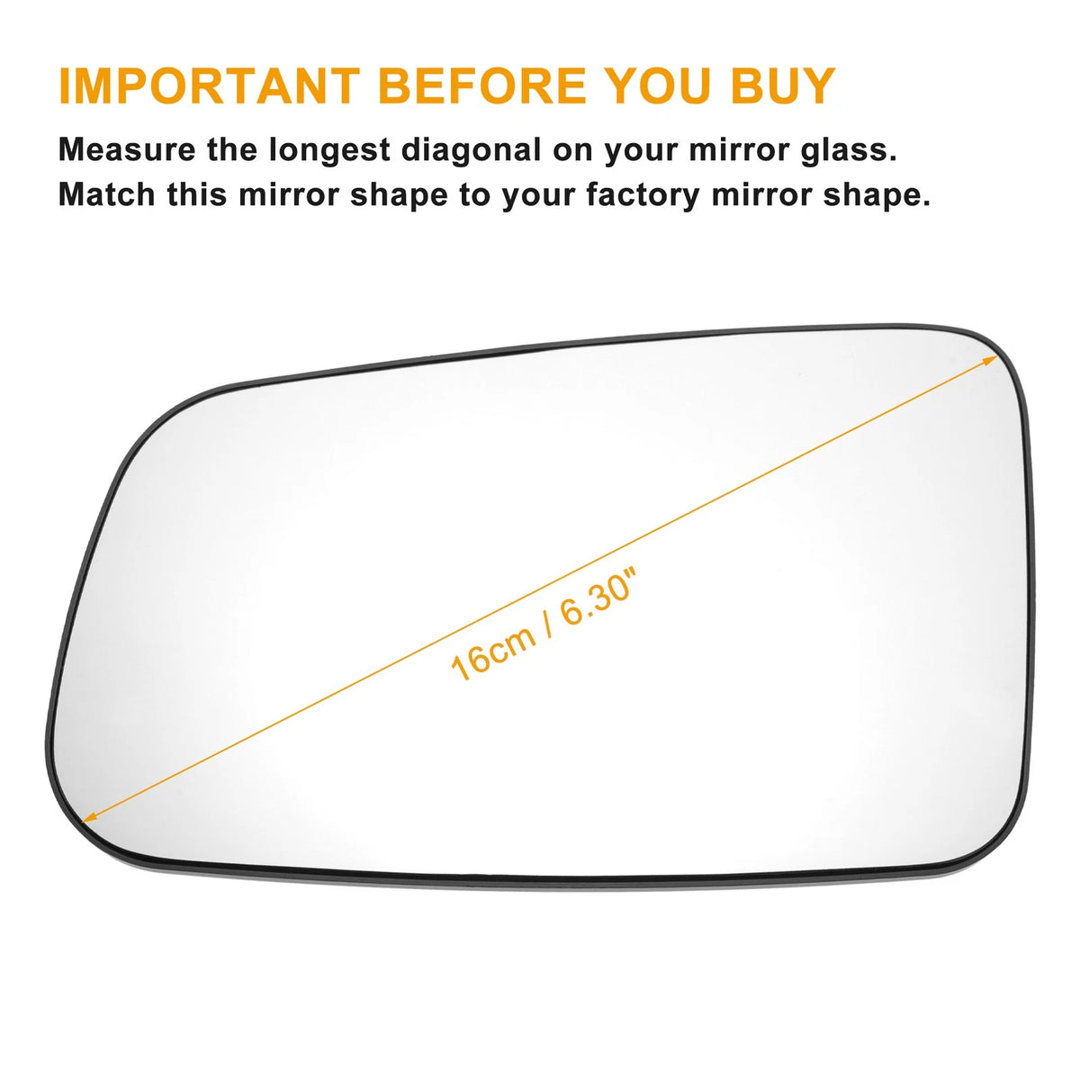 Left Side White Mirror Glass for Citroen ZX (1991–1998)