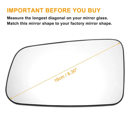 Left Side White Mirror Glass for Citroen ZX (1991–1998)
