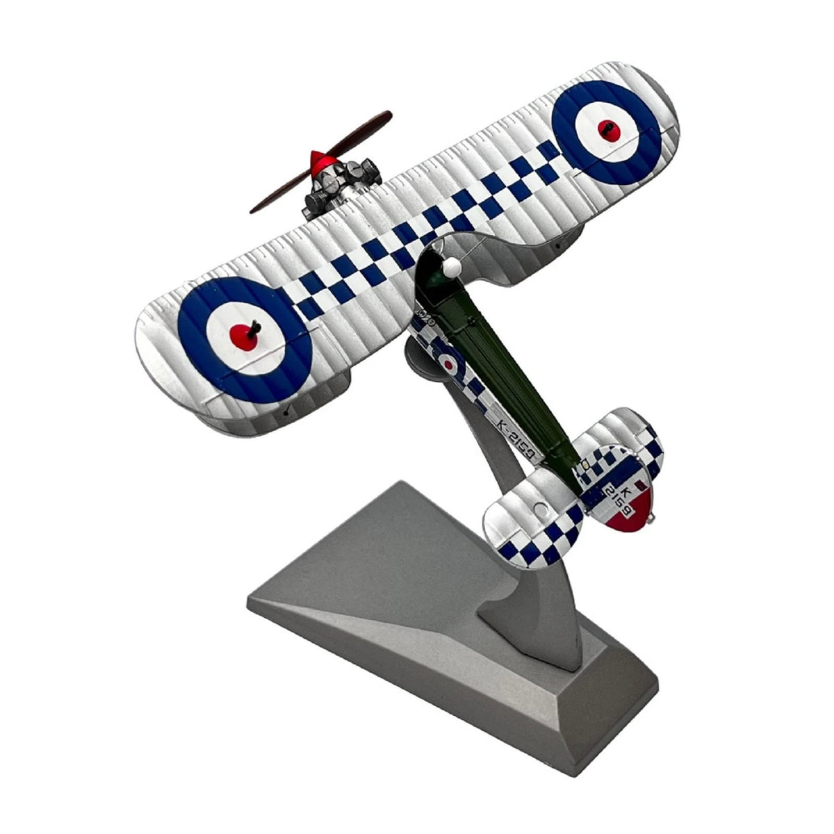 1:72 Bristol Bulldog Biplane Propeller Fighter Plane Model Display
