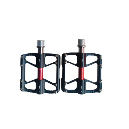 Black Aluminum MTB Pedals CNC Machined 3-Bearing Pair