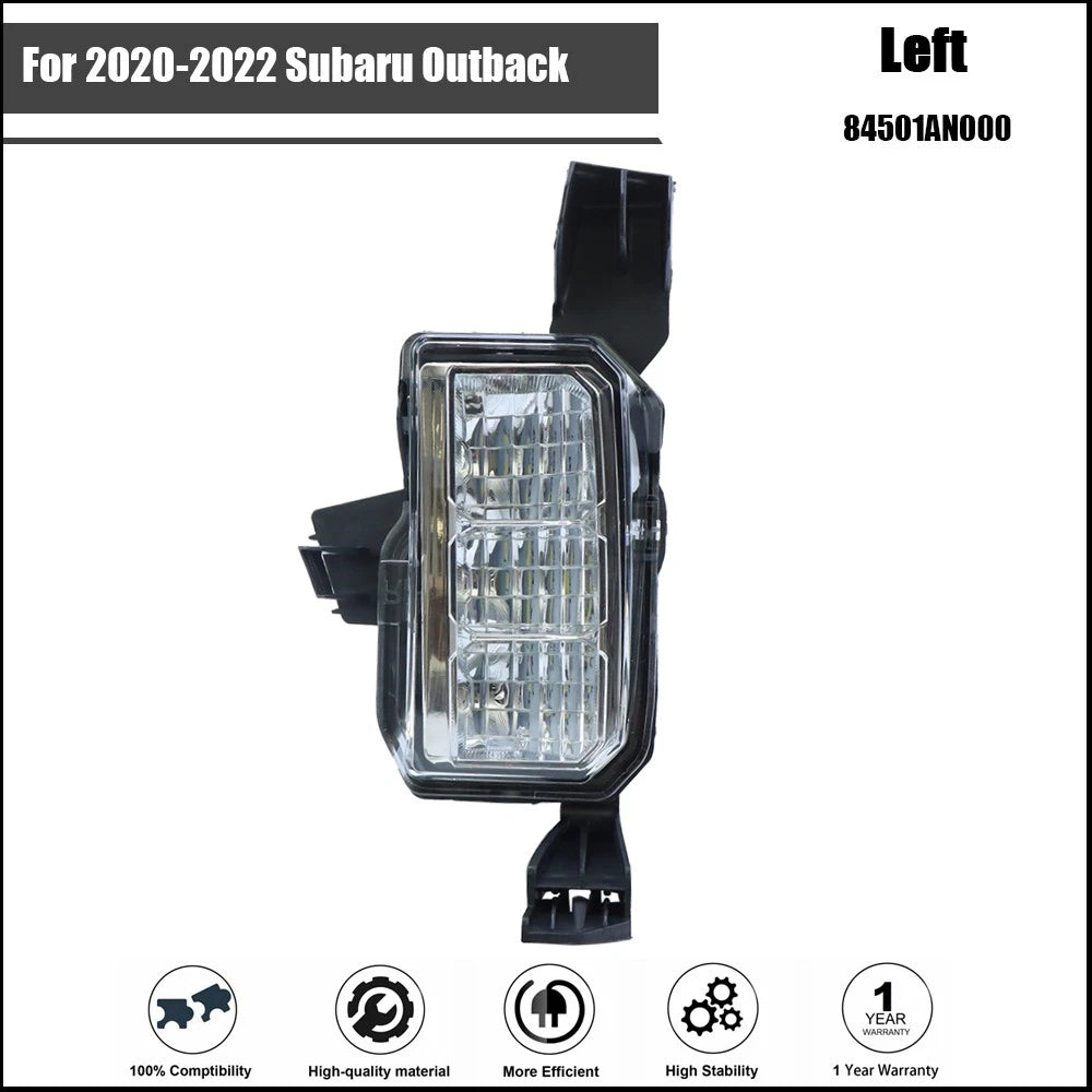 Fog Lights for Subaru Outback (2020–2022) LED Black Clear Left Driver Side