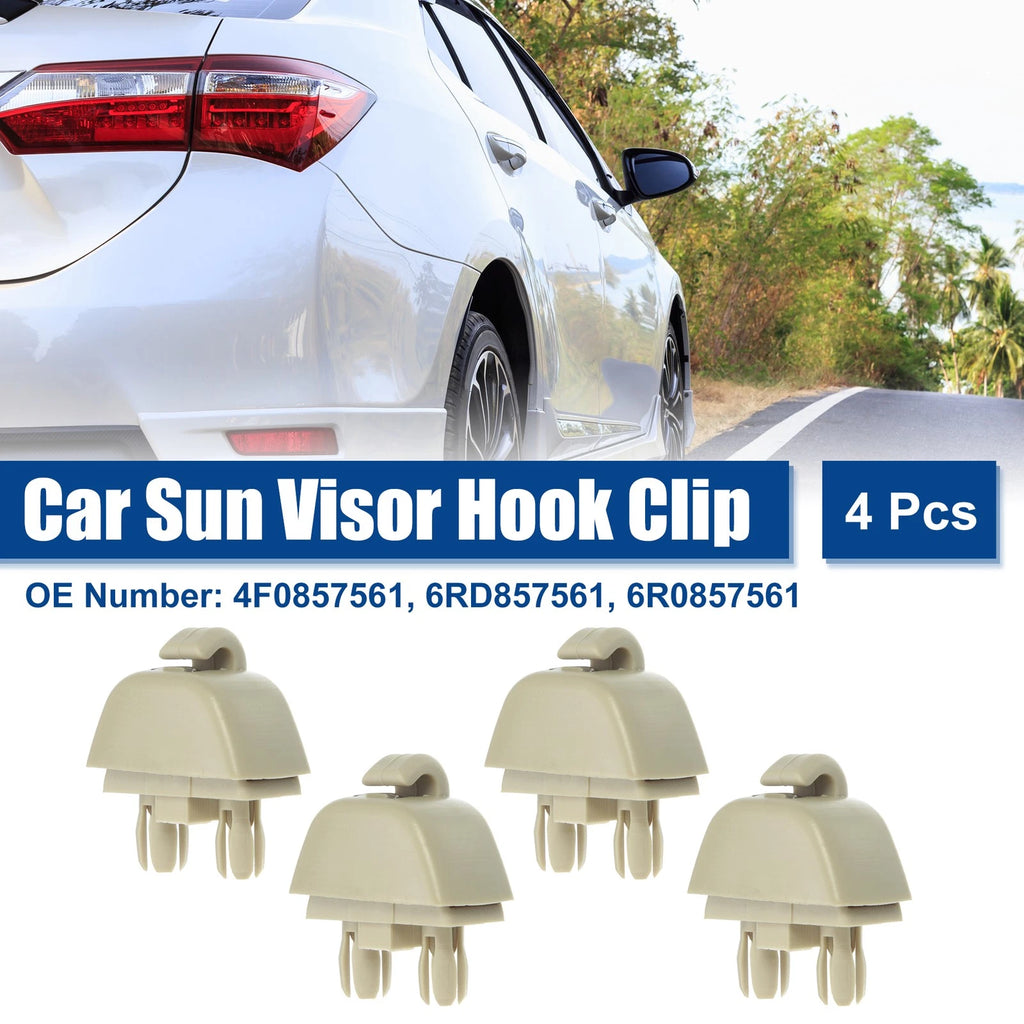 Sun Visor Clip Retainer 4 Pcs for Volkswagen and Audi Beige (2000–2010)