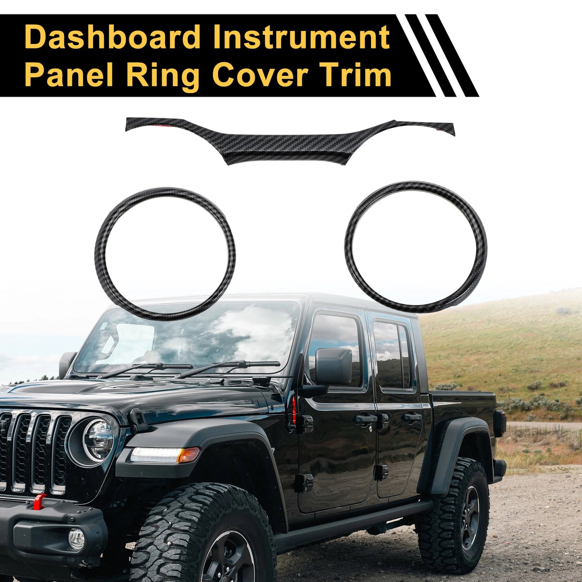 Dashboard Panel Ring Cover for Jeep Wrangler JL JLU (2018–2023) Carbon Fiber