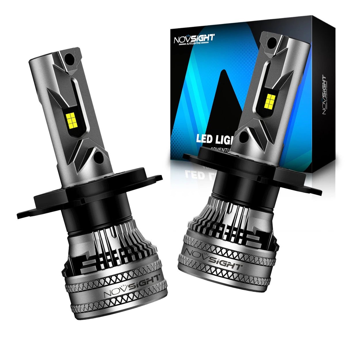 H4 LED Headlight Bulbs Kit for NOVSIGHT (40000LM, High Low Beam)