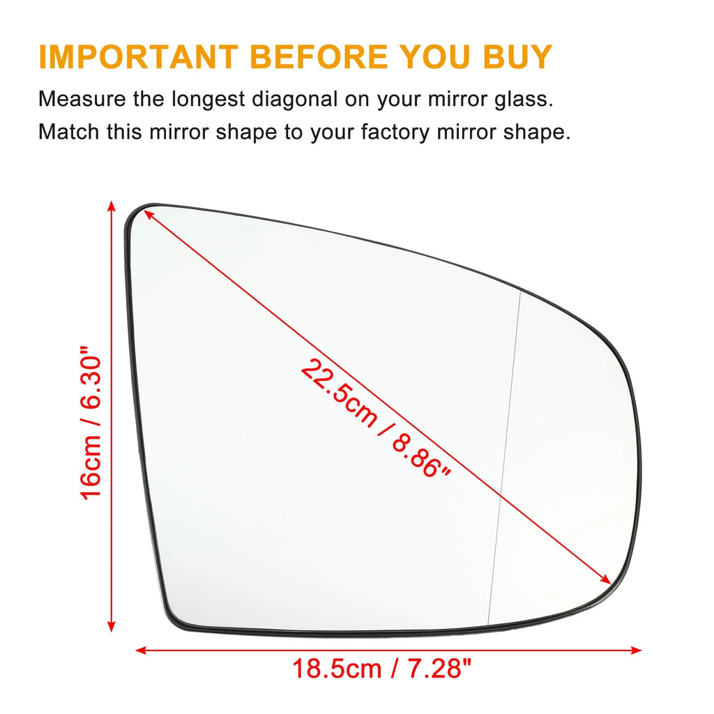 Car Mirror Glass Replacement Pair for BMW X5 X6 (2007–2019)