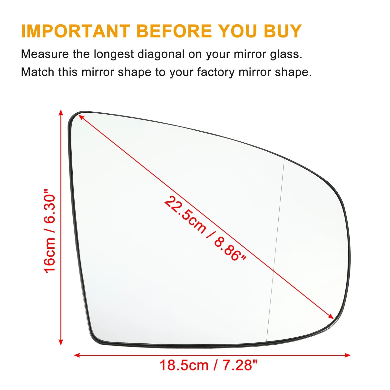 Car Mirror Glass Replacement Pair for BMW X5 X6 (2007–2019)