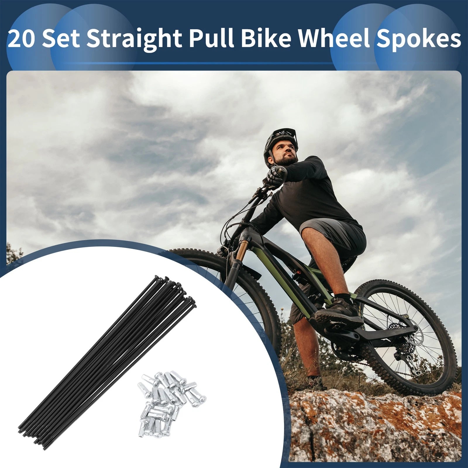 Bicycle Spokes Straight Pull Replacement 145mm for 20 Inch Wheels (14G)