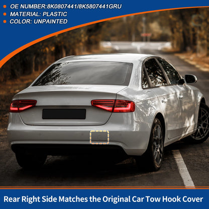 Rear Tow Hook Cover for Audi A4 Avant (2007–2015) No. 8K0807441 Unpainted