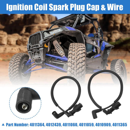 2pcs Ignition Coil Spark Plug Wire for Polaris Sportsman 800 700 (2002–2014) 4011364 4012439