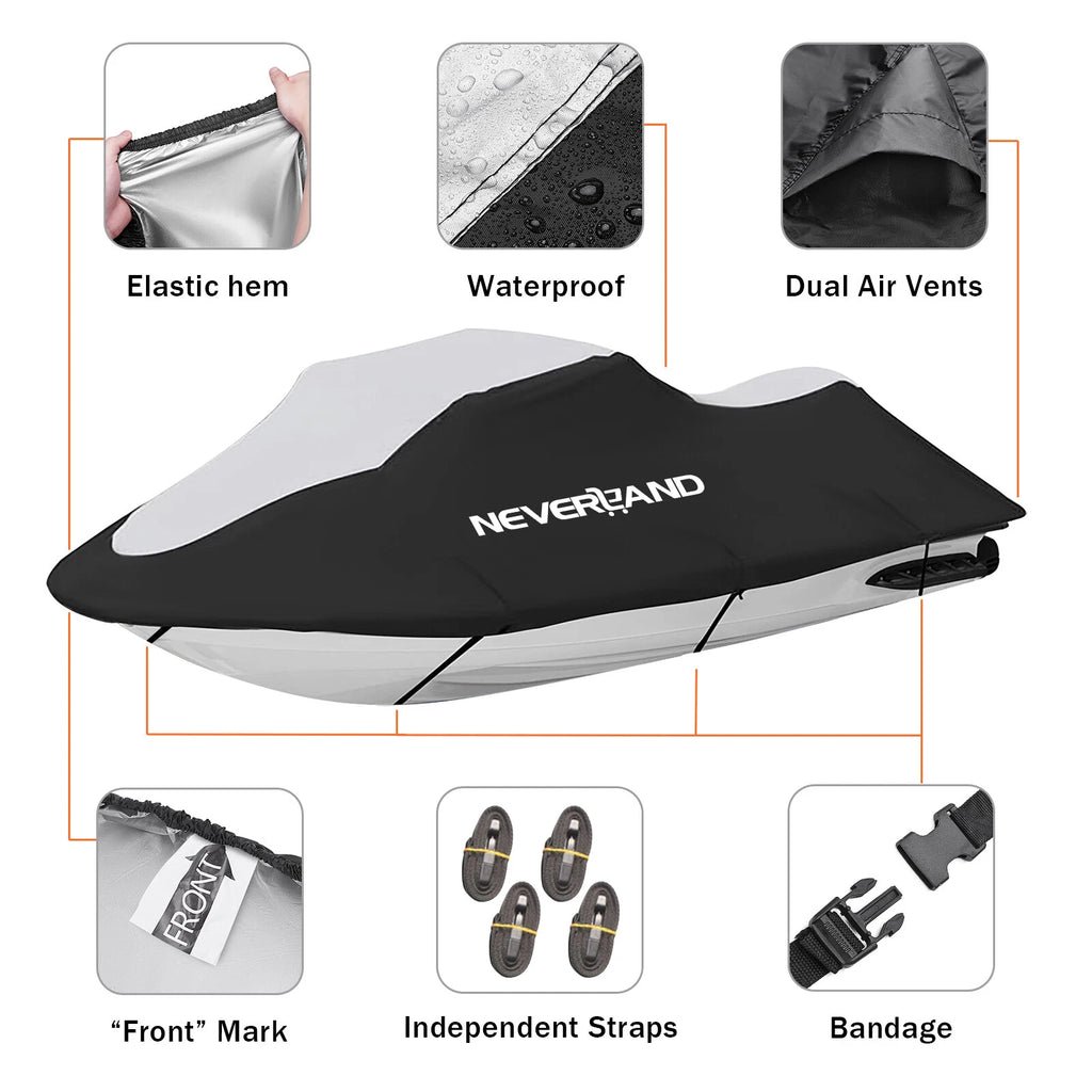 Trailerable Jet Ski Cover for Universal Fit (135''-145'')