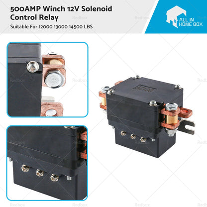 Winch Solenoid Control Relay 500AMP 12V for 12000 13000 14500 16800 LBS