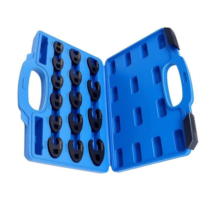 15 Pc Crow Foot Wrench Kit for Hydraulic and Fuel Line Work