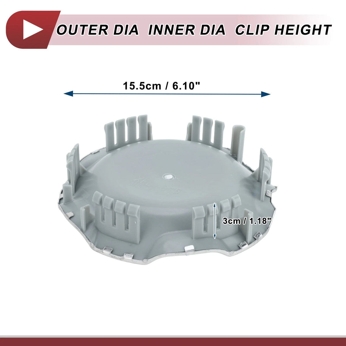 Wheel Center Caps for Chevrolet Silverado Tahoe (1 Pc) Chrome Silver Tone