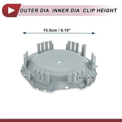 Wheel Center Caps for Chevrolet Silverado Tahoe (1 Pc) Chrome Silver Tone