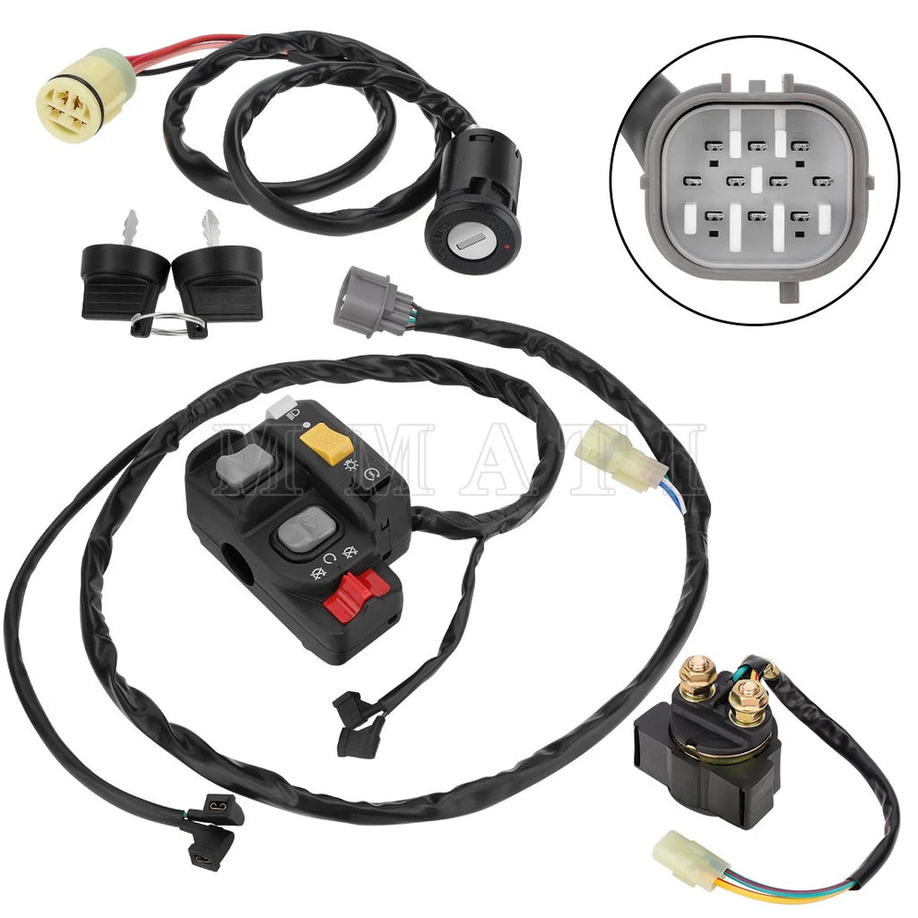 Left Handlebar Switch & Key Switch & Starter Relay for Honda TRX350FE/TE (2000–2006)