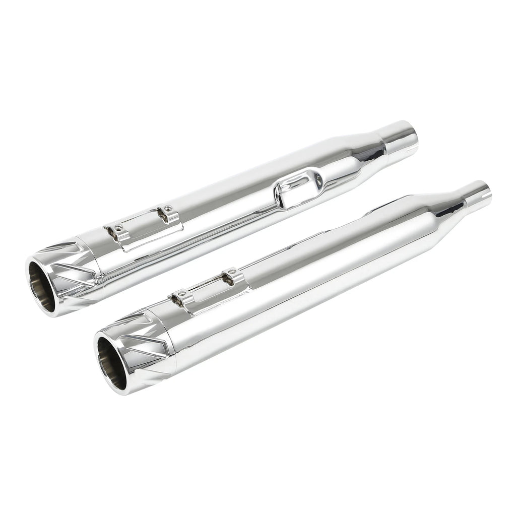 4" Chrome Slip-On Mufflers for Harley Road Glide (2017–2024)