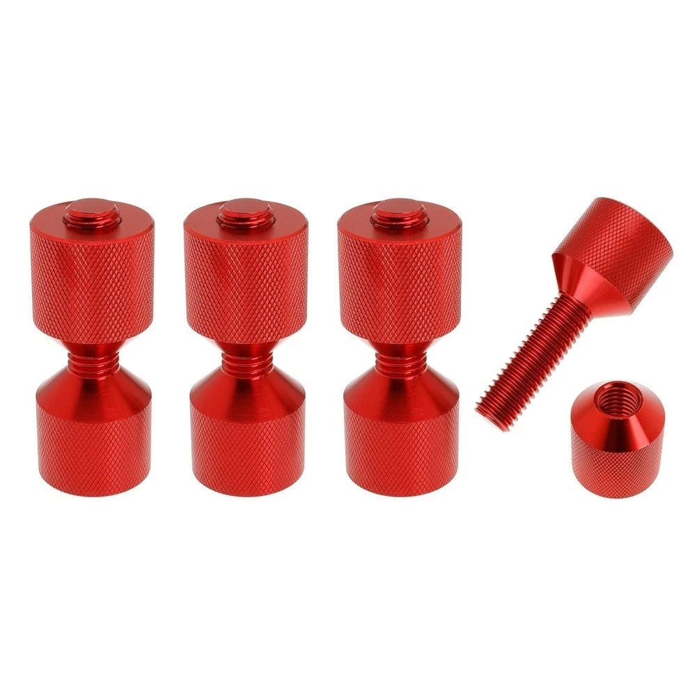 4X Aluminum Dual Hole Flange Pins with Built-In Level Feature