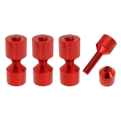 4X Aluminum Dual Hole Flange Pins with Built-In Level Feature
