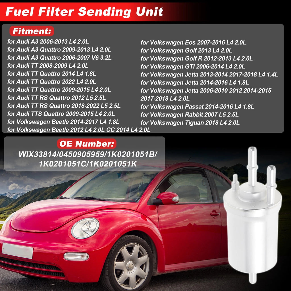 Fuel Filter Assembly for Audi A3 (2006–2013) L4 2.0L OEM Replacement