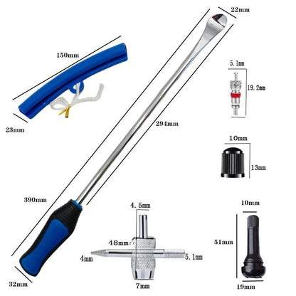 15 Inch Tire Lever and Valve Tool Kit for Two Wheel Vehicles