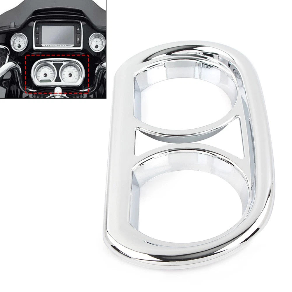 Chrome Gauge Bezel Trim Kit for Harley Road Glide FLTRX (2015–Present)