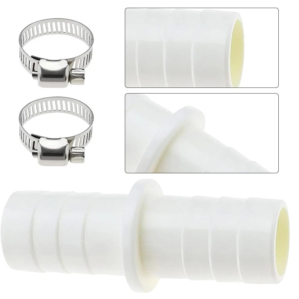 2 Hose Clamps with Drain Connector for Secure Installation