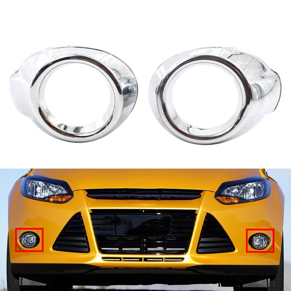 Front Fog Light Cover Surround Bezels Trim for Ford Focus (2012–2013) Silver