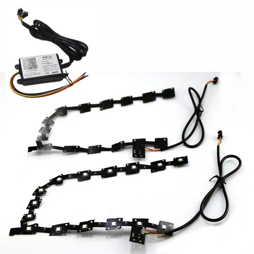 Multicolor LED Panel DRL APP BT Control Left & Right For Chrysler 300C 2011-2020