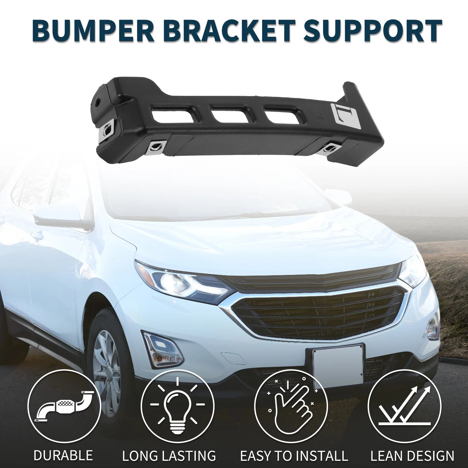 Left Front Bumper Retainer Bracket Replacement for Chevrolet Equinox (2018–2022)