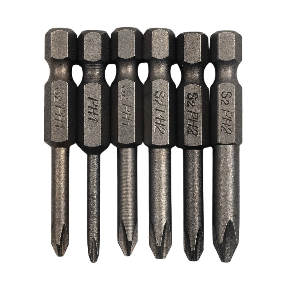 Screwdriver Bits for Cross Head (50mm / 2inch Long, 6.35mm / 1/4)