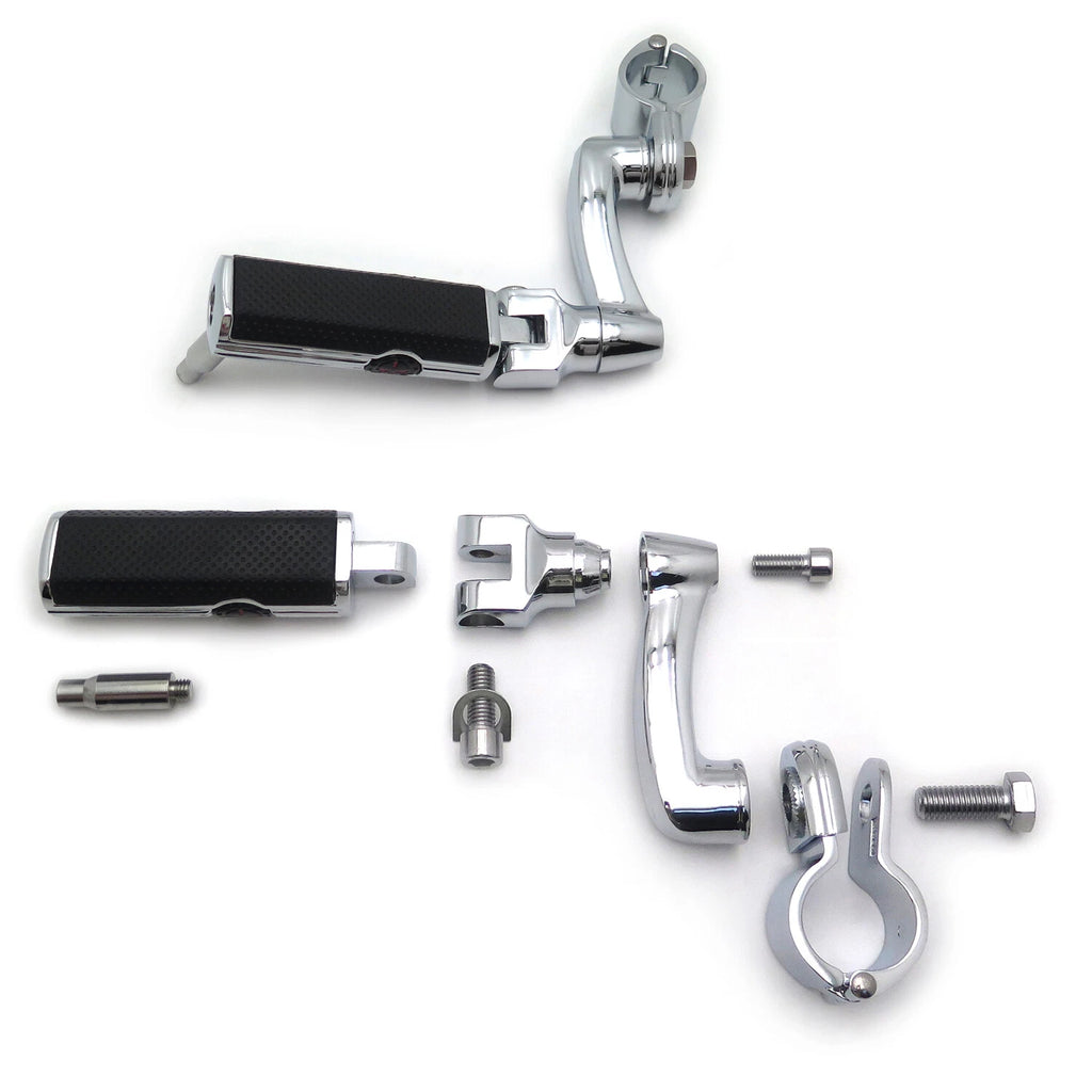 Chrome Gear Skull Arched Footpeg Mount Kit for 1.25" Engine Guard (Fits )