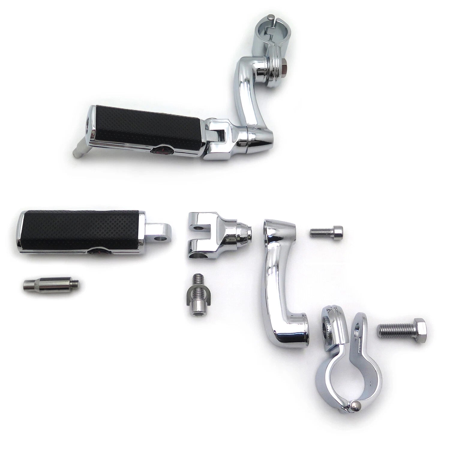Chrome Gear Skull Arched Footpeg Mount Kit for 1.25" Engine Guard (Fits )