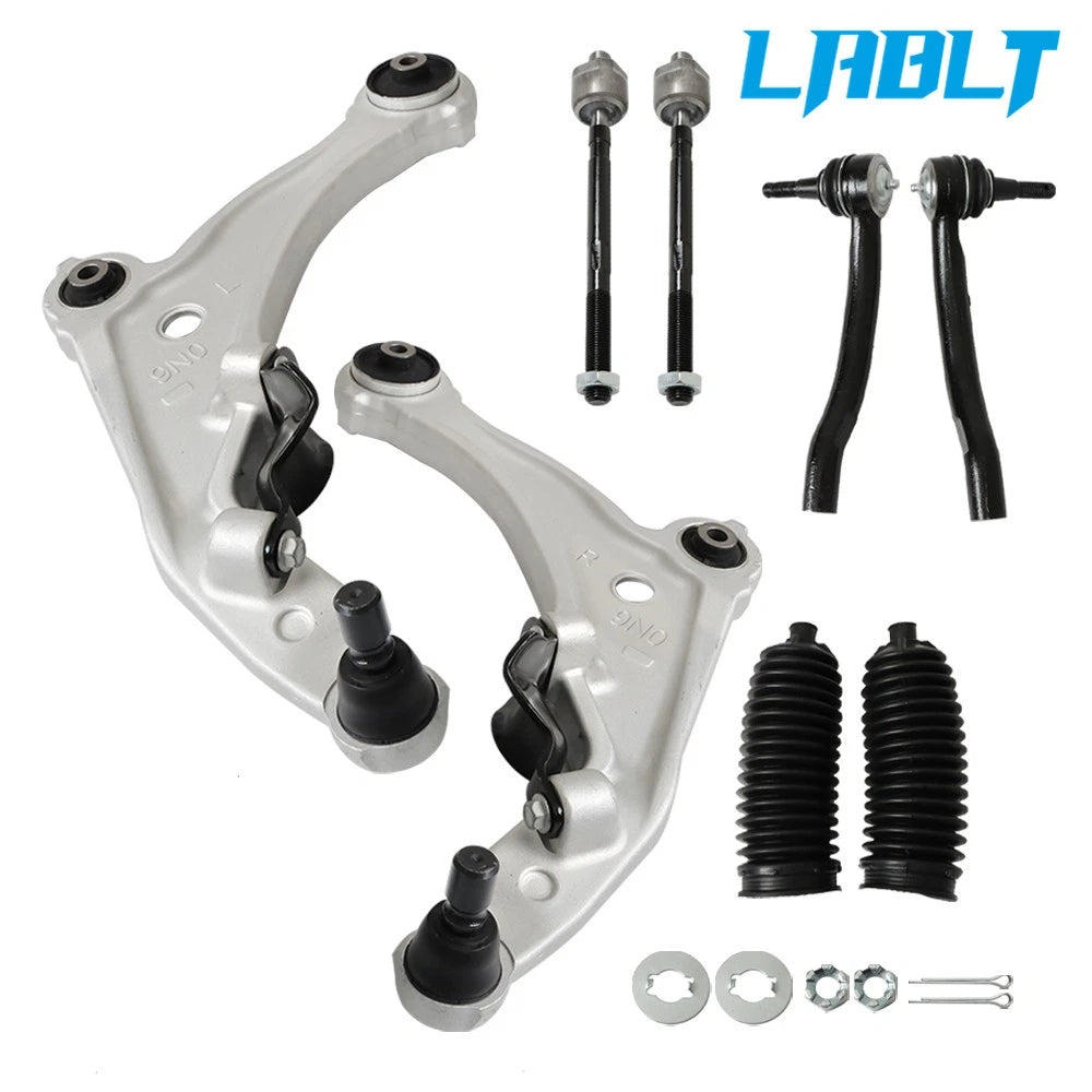 8PC Front Lower Control Arm & Inner Outer Tie Rod for Nissan Maxima (2009–2014)