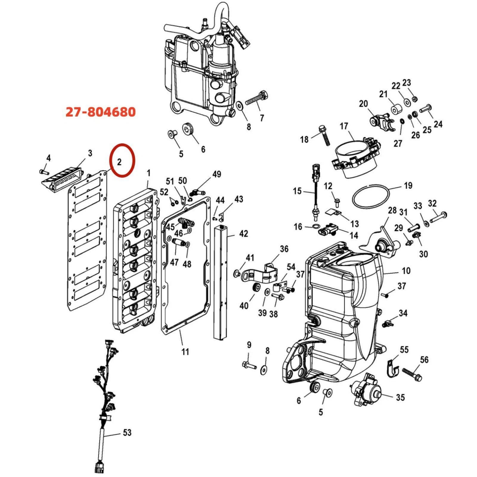 Gasket for Mercury Mercruiser 27-804680