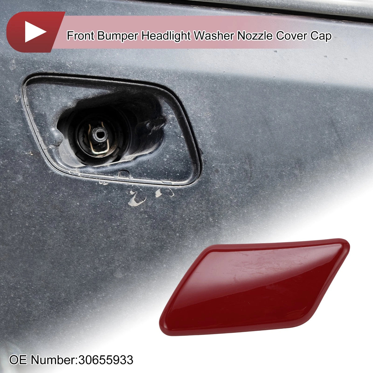 Left Bumper Headlight Washer Nozzle Cover Cap No. 30655933 for Volvo C30 (2008–2010)