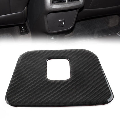 Carbon Fiber Rear Armrest USB Panel Cover Trim for Chevrolet Equinox (2018–2021)