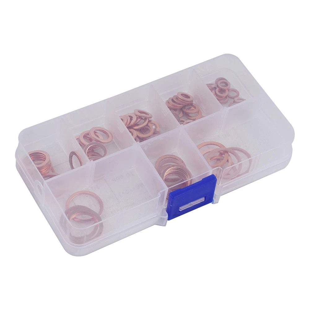Set of 100 Copper Washers Flat Ring M4/M5/M6/M8/M10/M12/M14