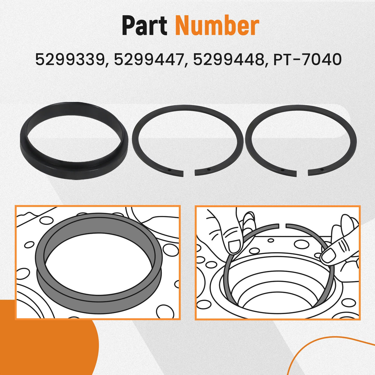 5.4" Bore Piston Ring Compressor w/ Anti-Polishing Ring for Cummins ISX QSX