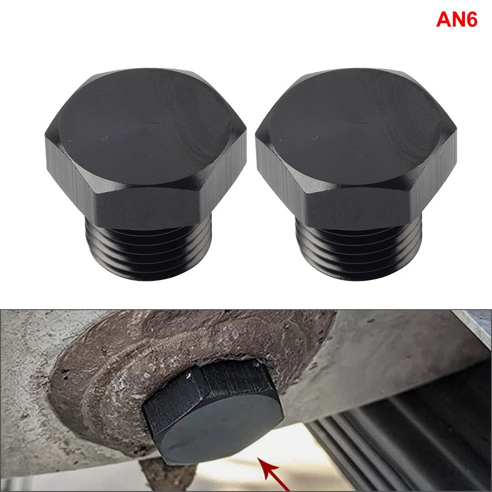 2Pcs Aluminum 6AN Block Off Cap ORB Plug Male Fitting Adapters